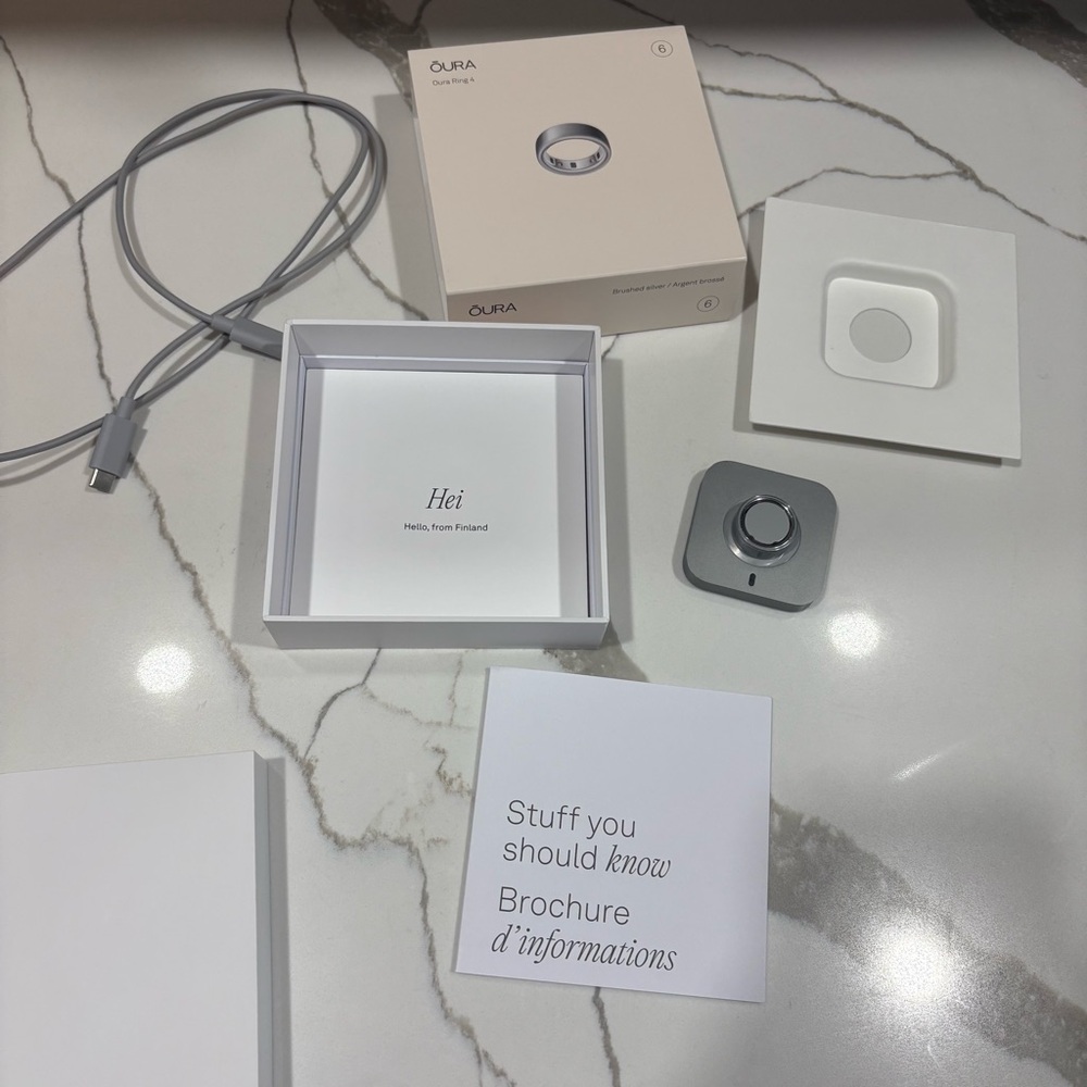 OURA RING 4 - BRUSHED SILVER SIZE 6 - Picture 10 of 12